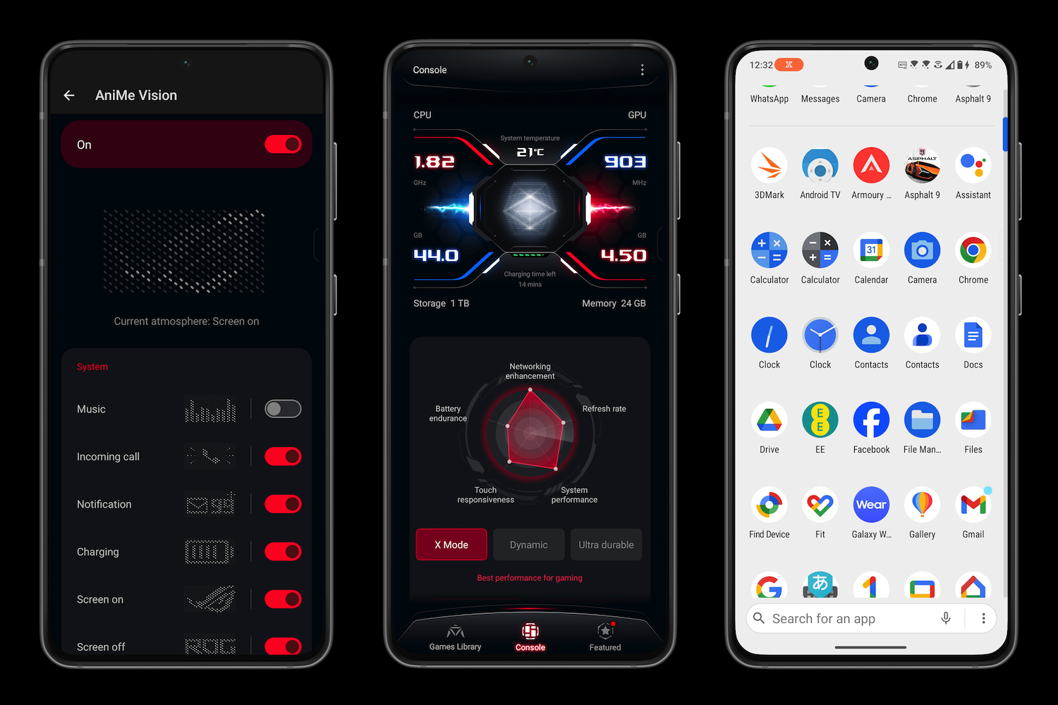 Screenshots taken from the Asus ROG Phone 8 Pro.