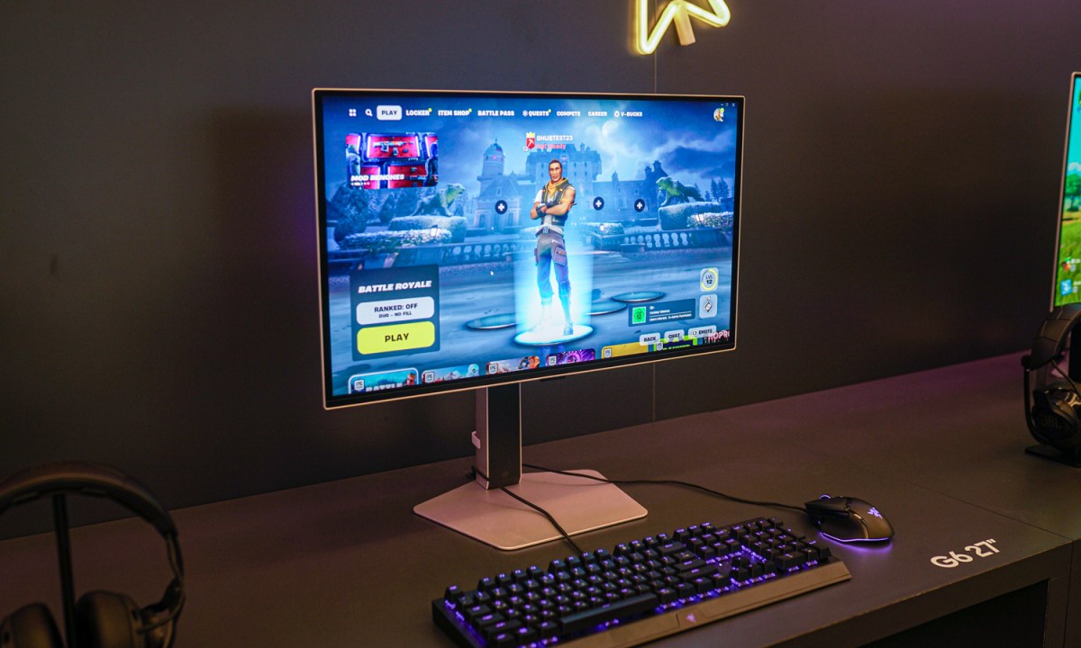 Fortnite running on the Samsung Odyssey OLED G6 at CES 2024.