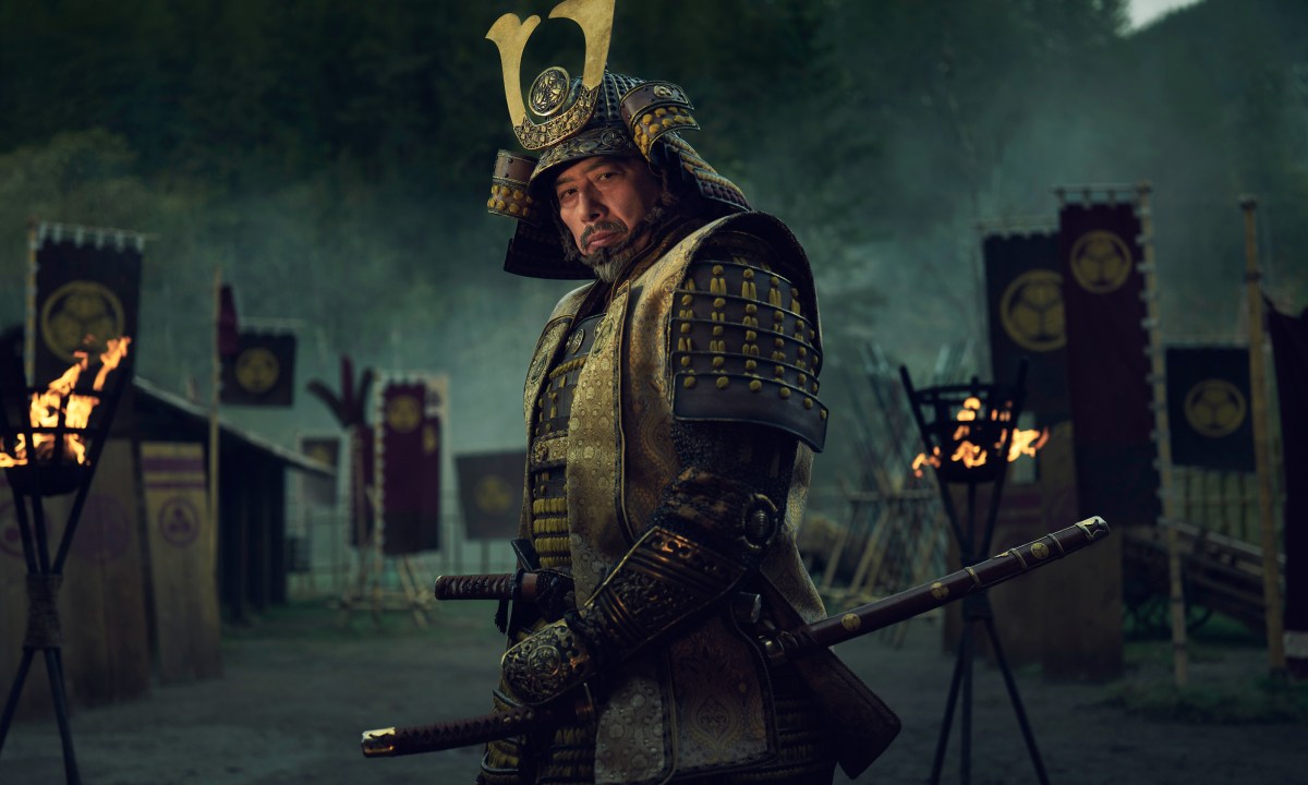 Hiroyuki Sanada wears samurai armor in a promotional image for "Shōgun."