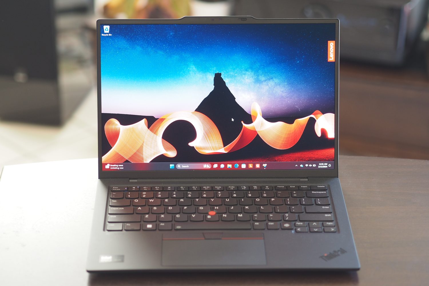 Lenovo ThinkPad X1 Carbon Gen 12 front view showing display and keyboard.