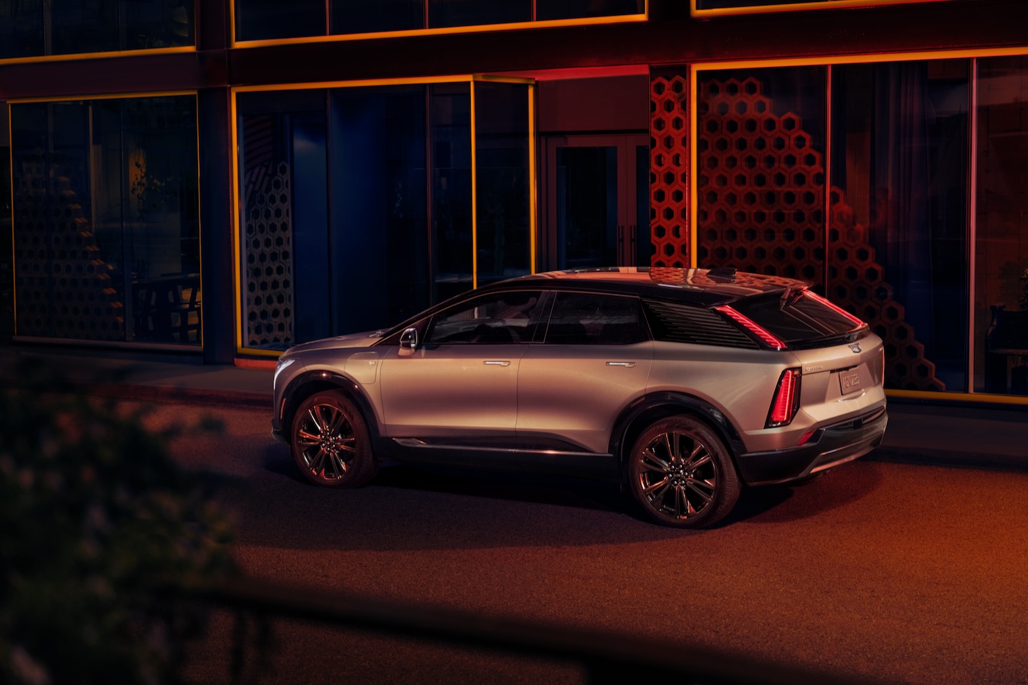 2025 Cadillac Optiq rear three quarter view.