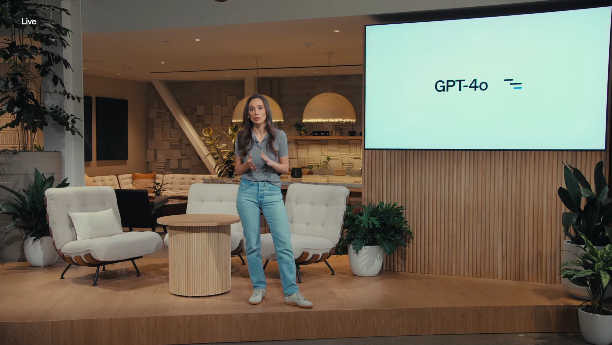 OpenAI's Mira Murati introduces GPT-4o.