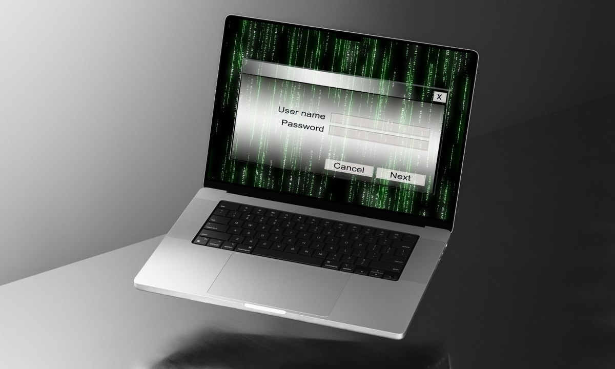Login screen on a MacBook.