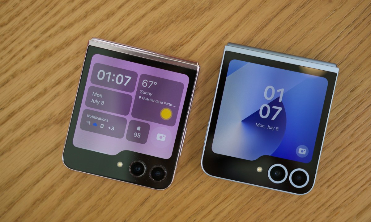 The Samsung Galaxy Z Flip 6 and Galaxy Z Flip 5 next to each other.