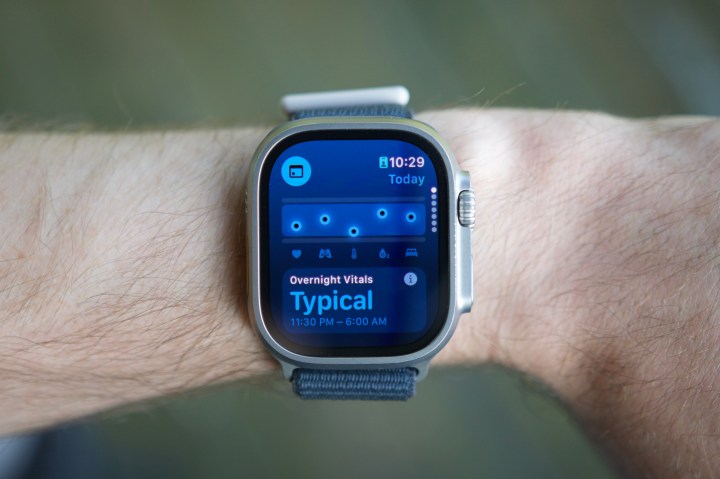The Vitals app running on the Apple Watch Ultra 2.