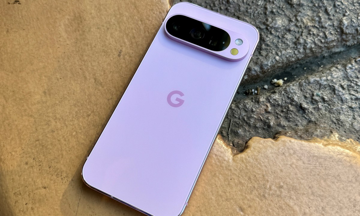 Pixel 9 Pro in Rose Quartz.