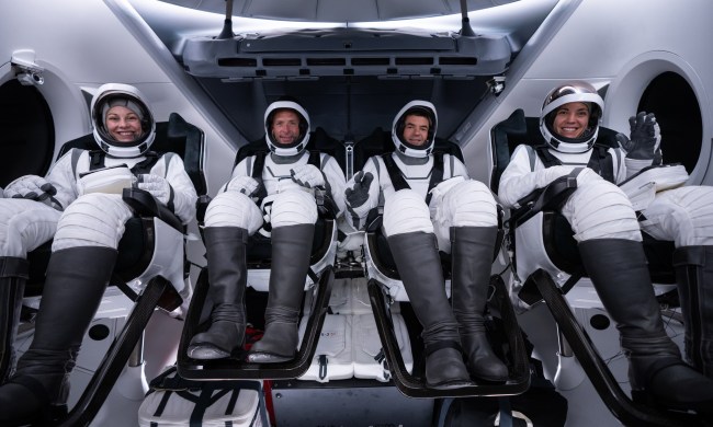 The Polaris Dawn crew during a full dress rehearsal.