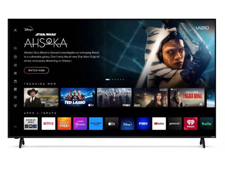 The Vizio 4K smart TV with the Vizio Home Screen on display.