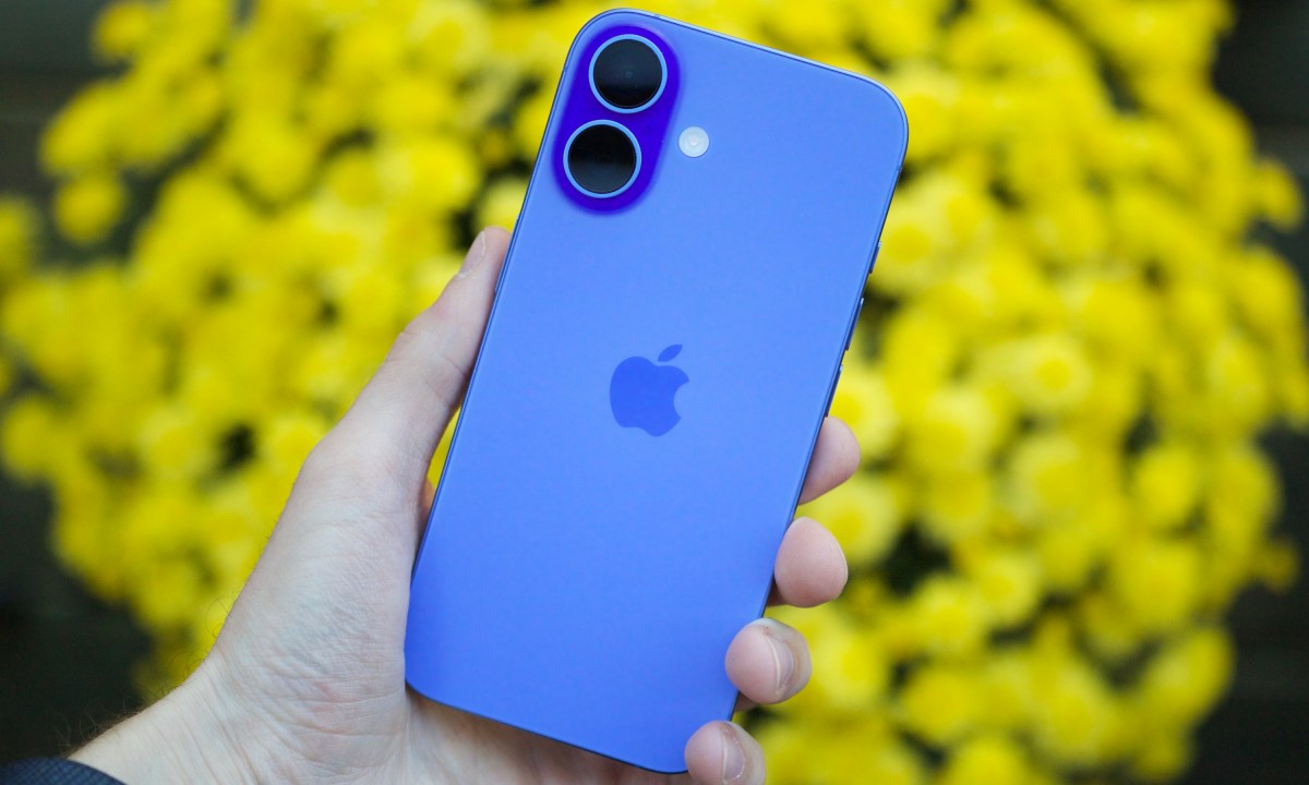 Someone holding the iPhone 16.