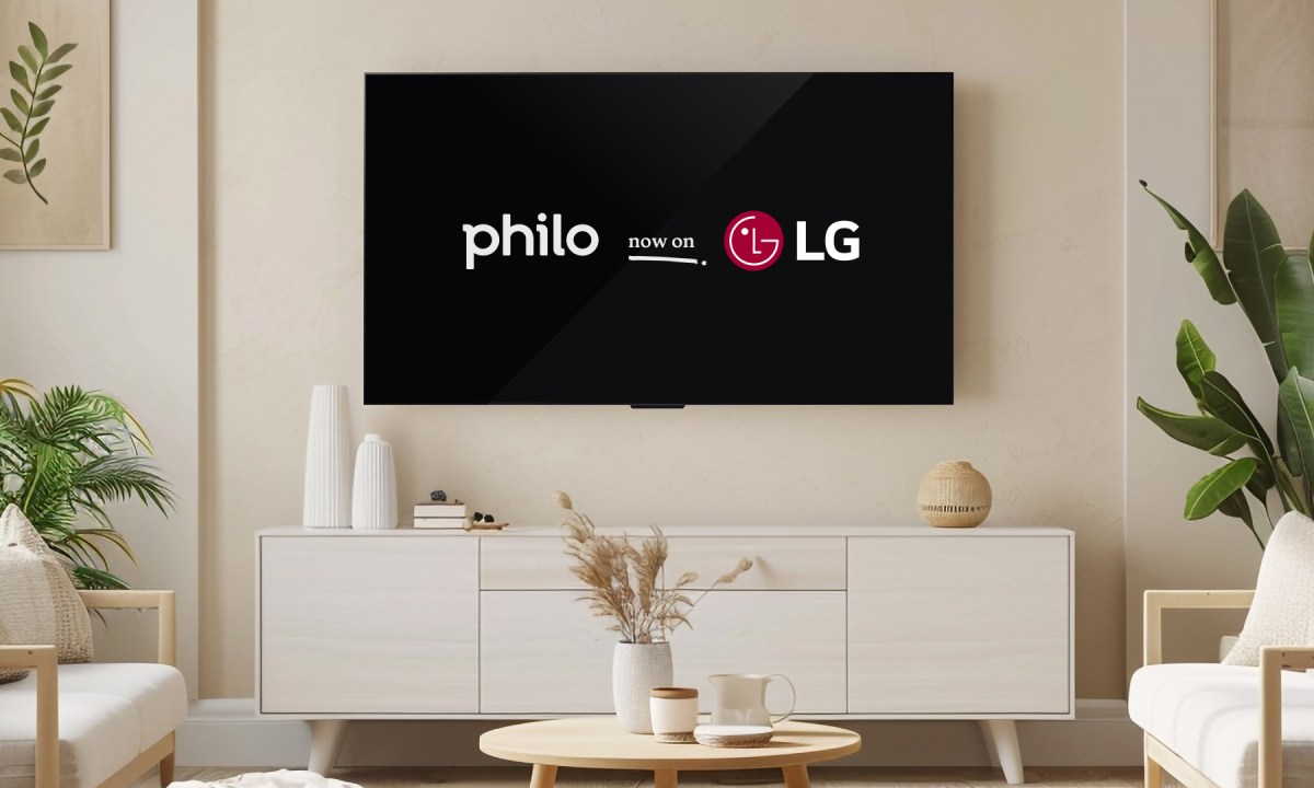 A promo image of Philo on an LG TV.