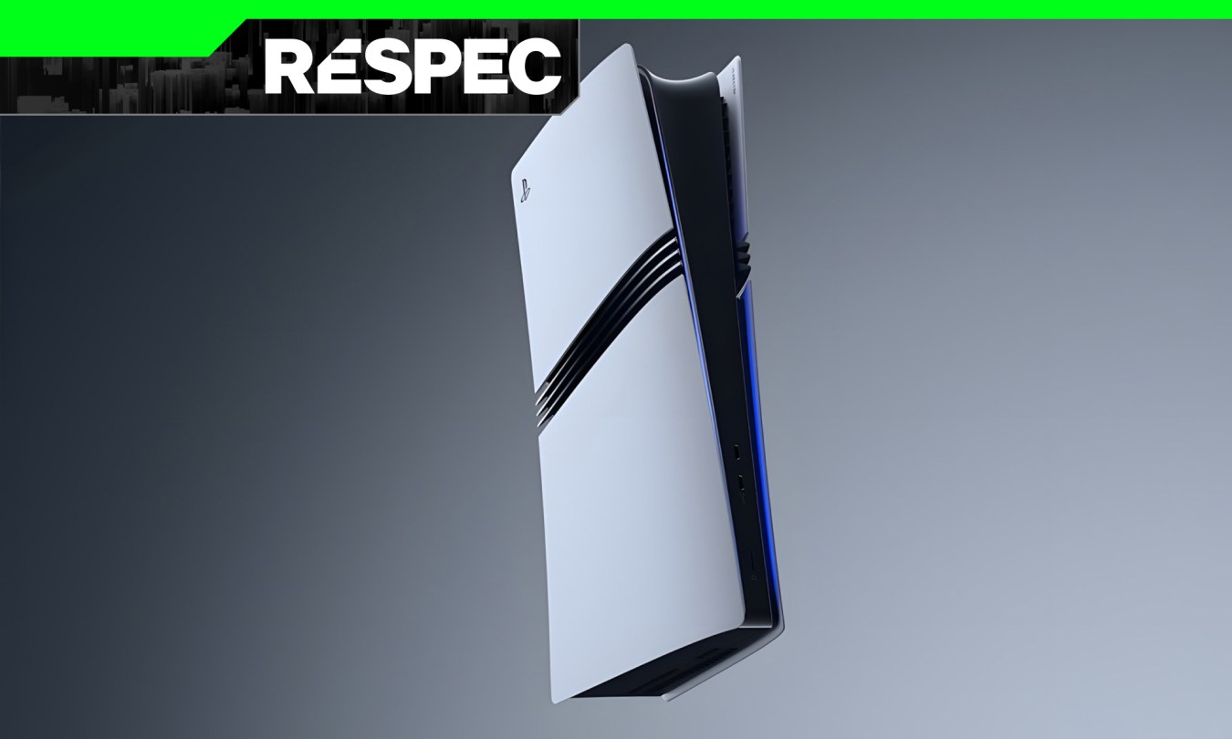 The PS5 Pro suspended in air.