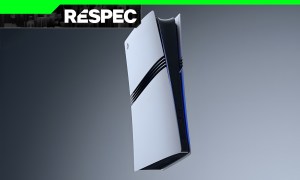 The PS5 Pro suspended in air.