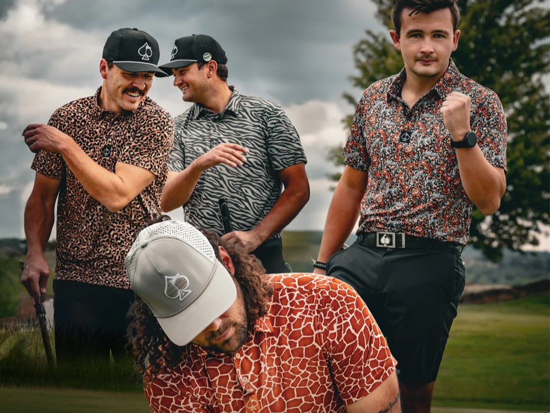 Pins and Aces banner with clothing styles