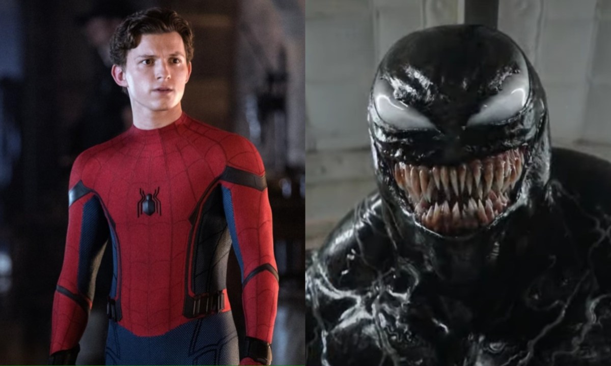 Tom Holland's Spider-Man and Venom.