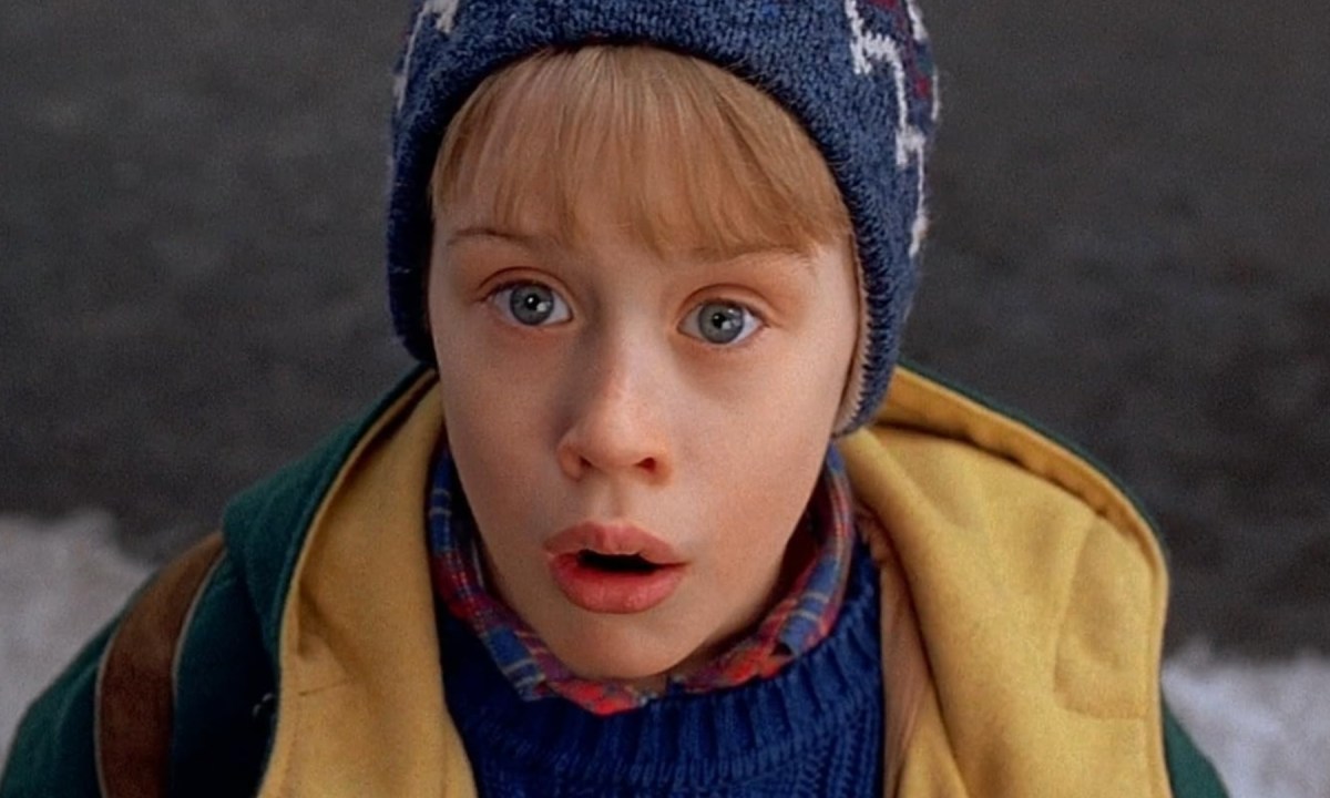 A boy looks confused and he's scared in Home Alone 2.
