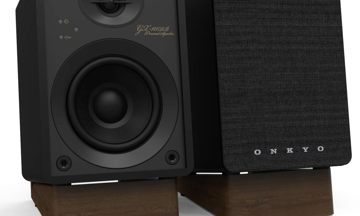 Onkyo GX-10DB powered speakers.