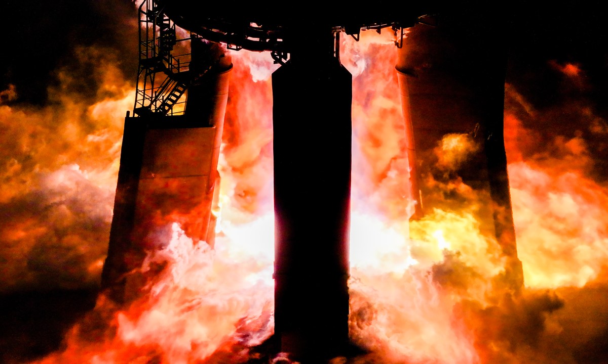 SpaceX tests its Super Heavy booster ahead of the Starship's seventh flight test.
