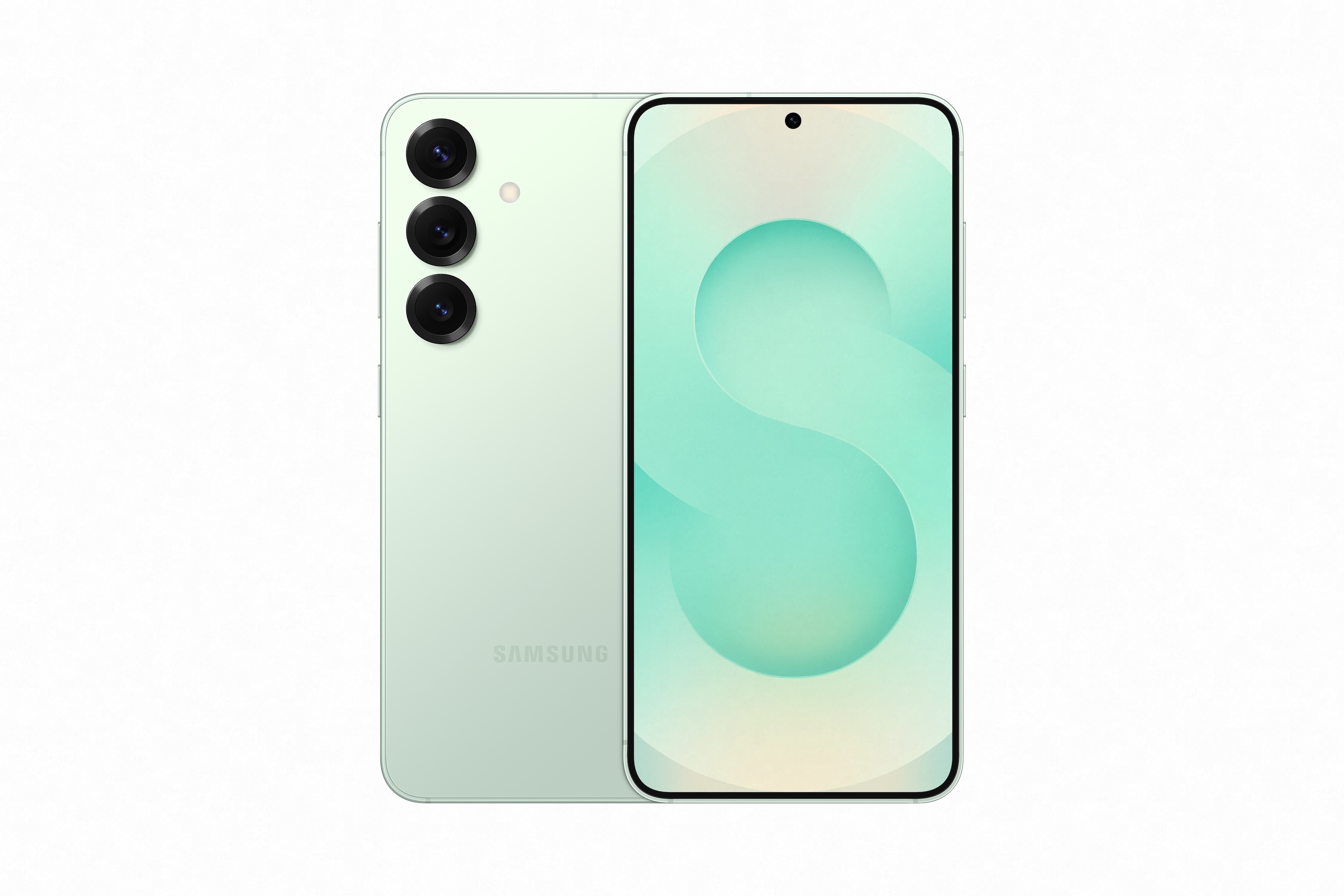 The Samsung Galaxy S25 in Mint.