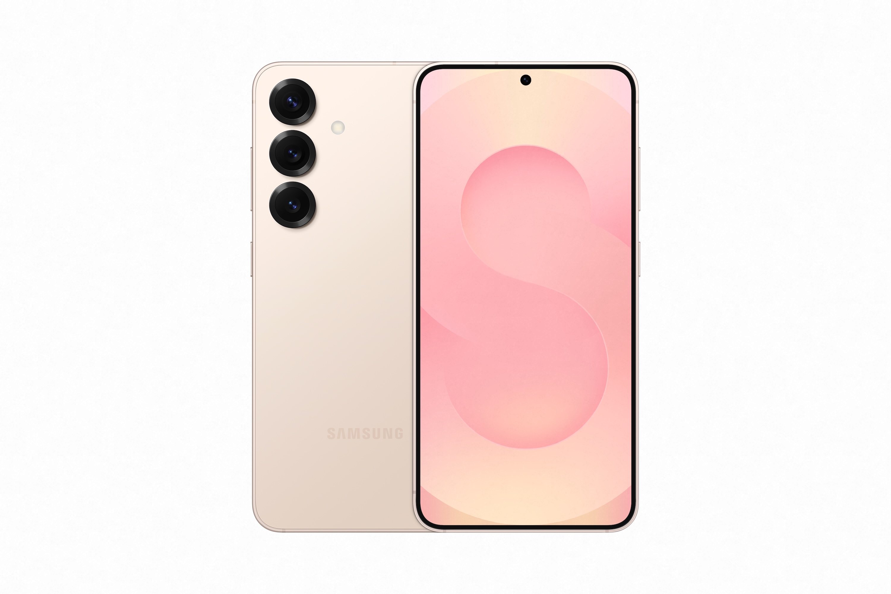 The Samsung Galaxy S25 in Pink Gold.
