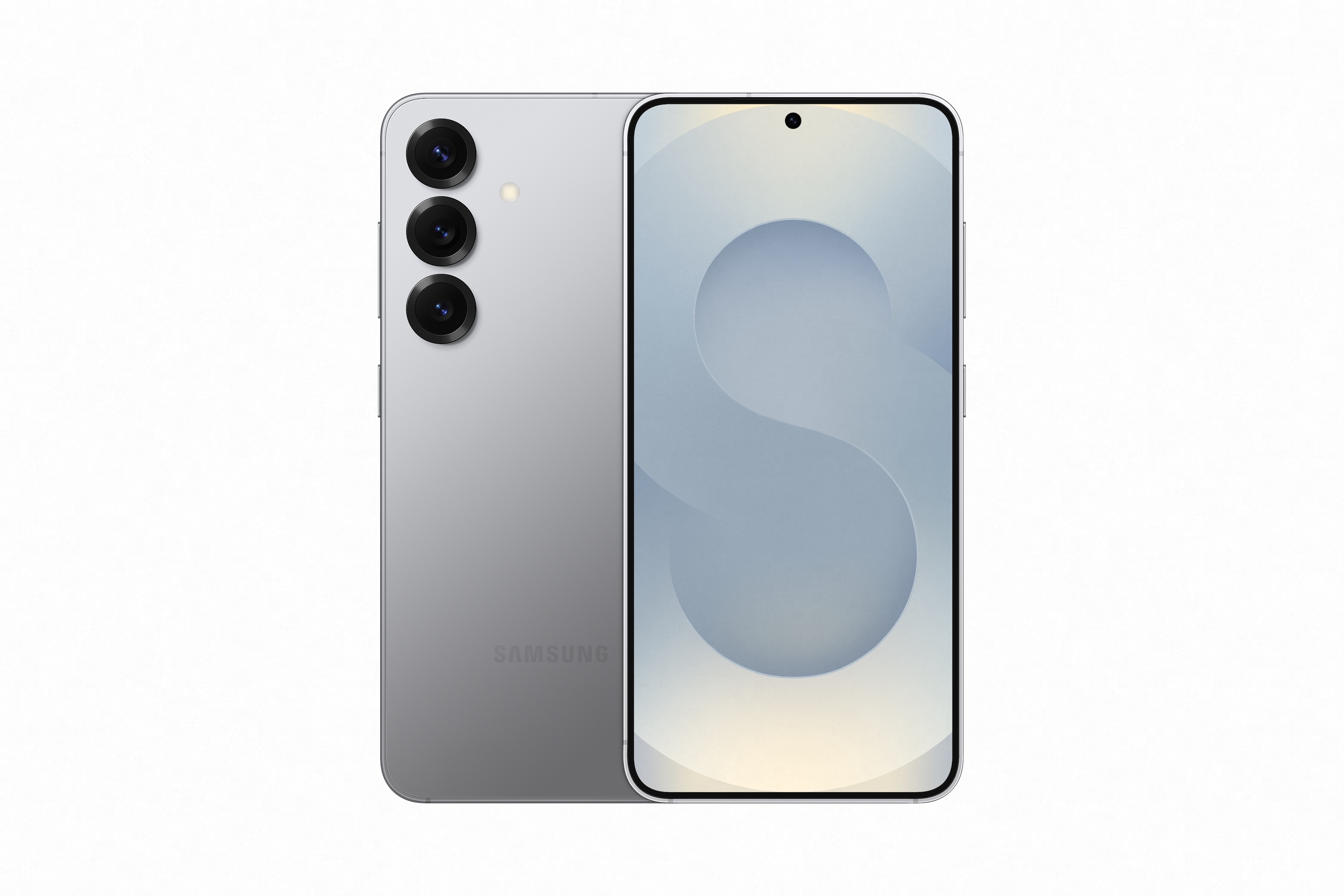 The Samsung Galaxy S25 in Silver Shadow.