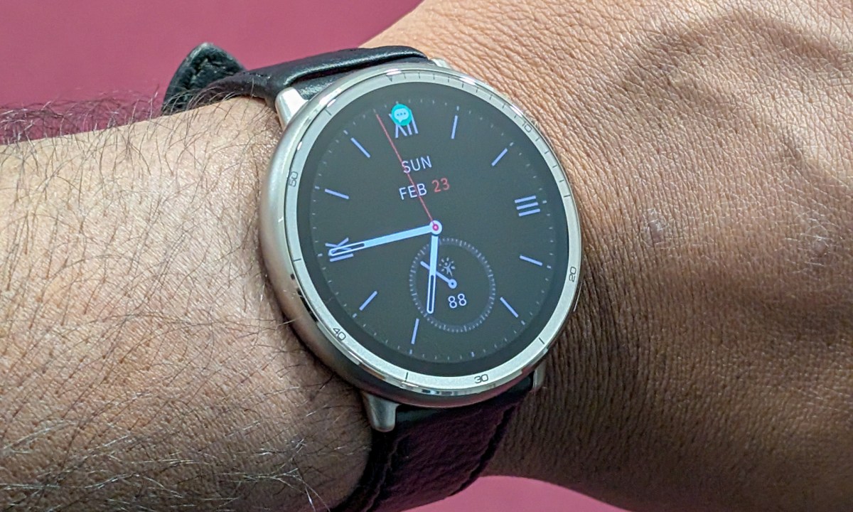 The Amazfit Active 2 display at an angle