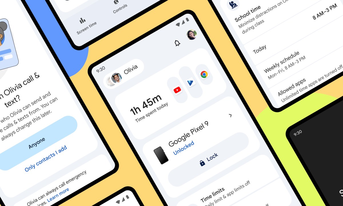 Screenshots from Google's Family Link update.