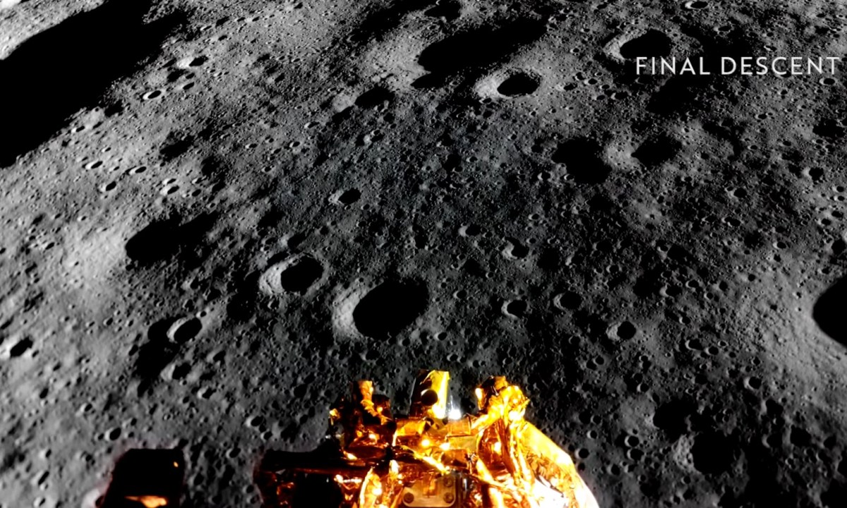Still from the video of Blue Ghost's lunar landing.
