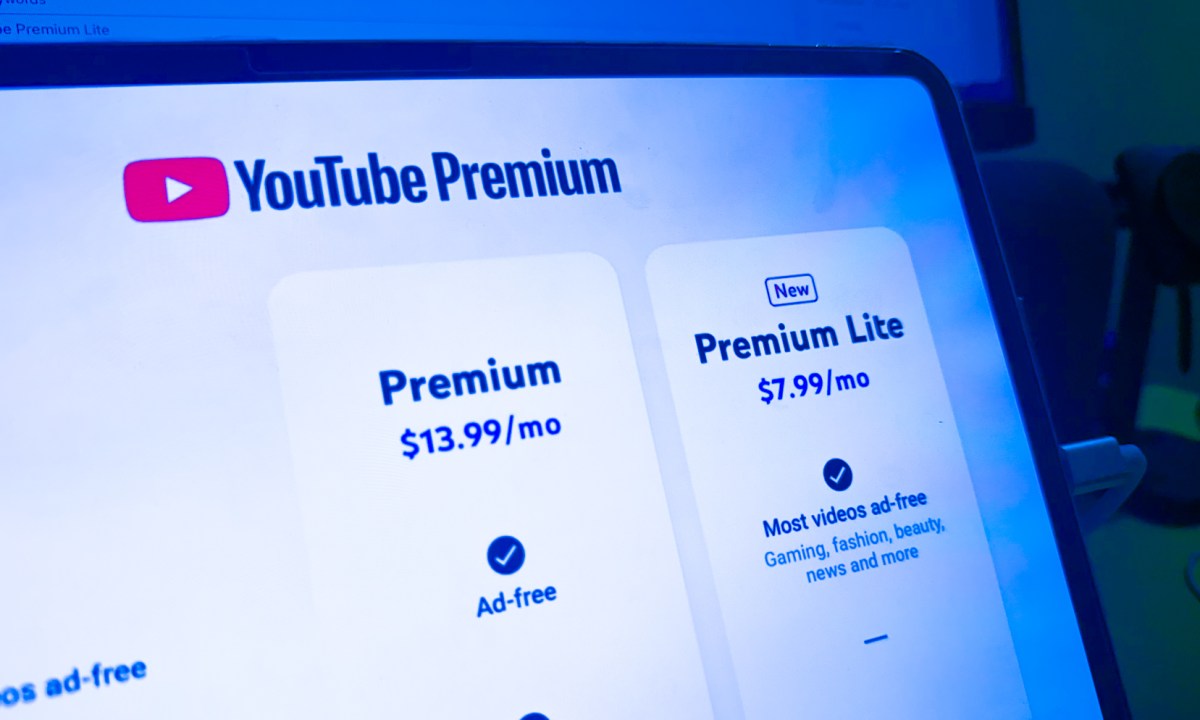 YouTube Premium Lite view on the iPad.