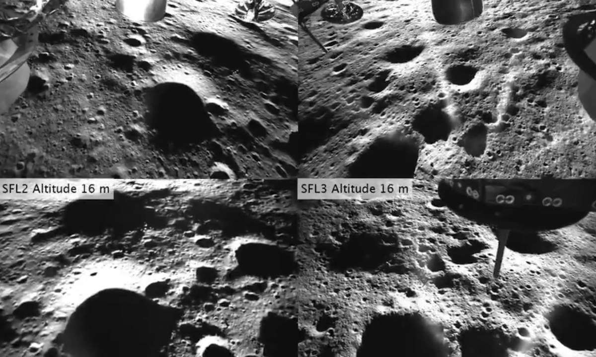 Images of the lunar surface captured by the Blue Ghost lander.