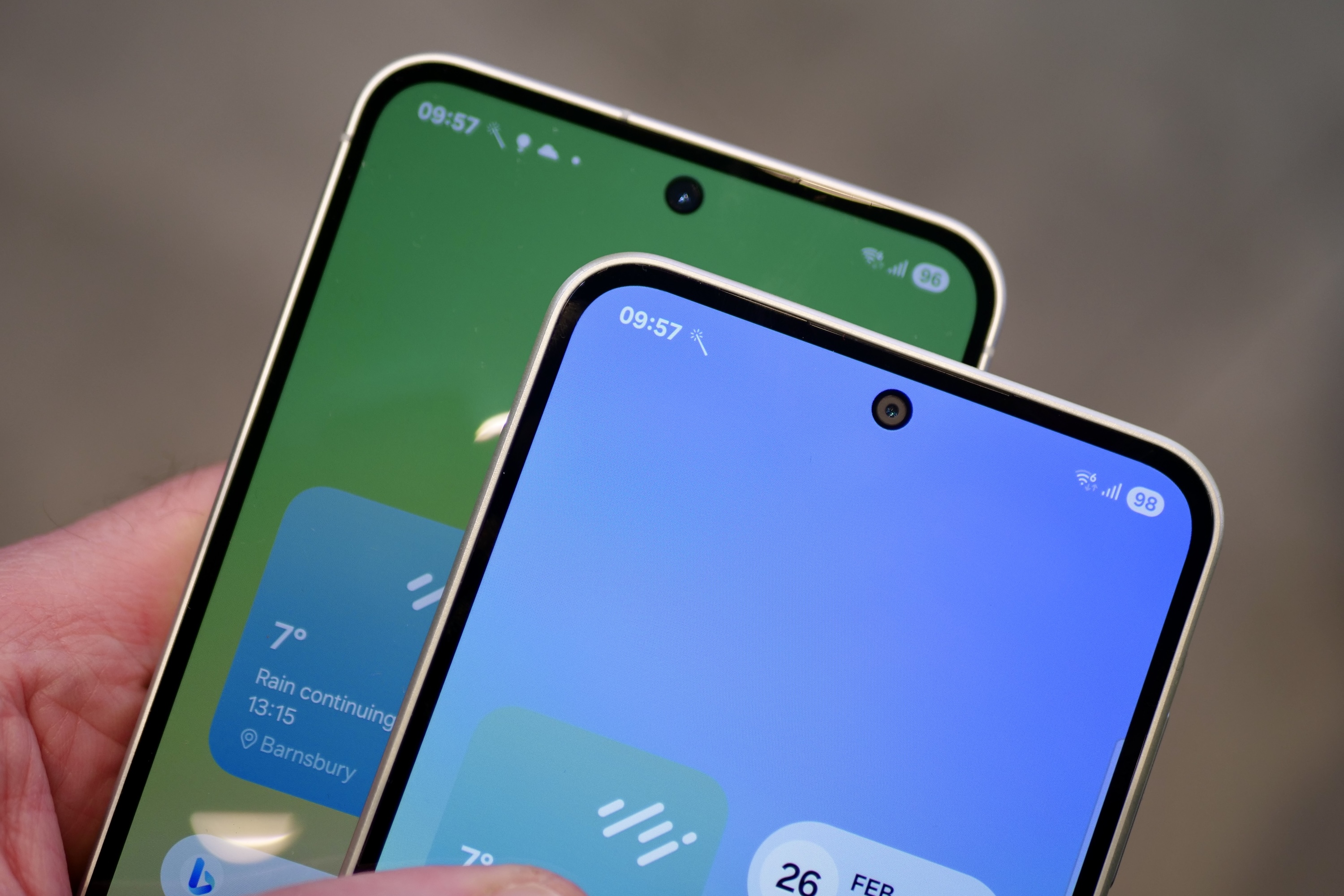 The Samsung Galaxy A36 and Samsung Galaxy A56's bezels.