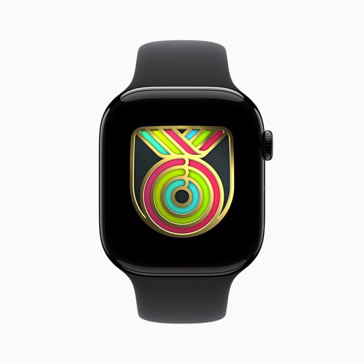 Limited edition Global Close Your Rings Day badge on Apple Watch.