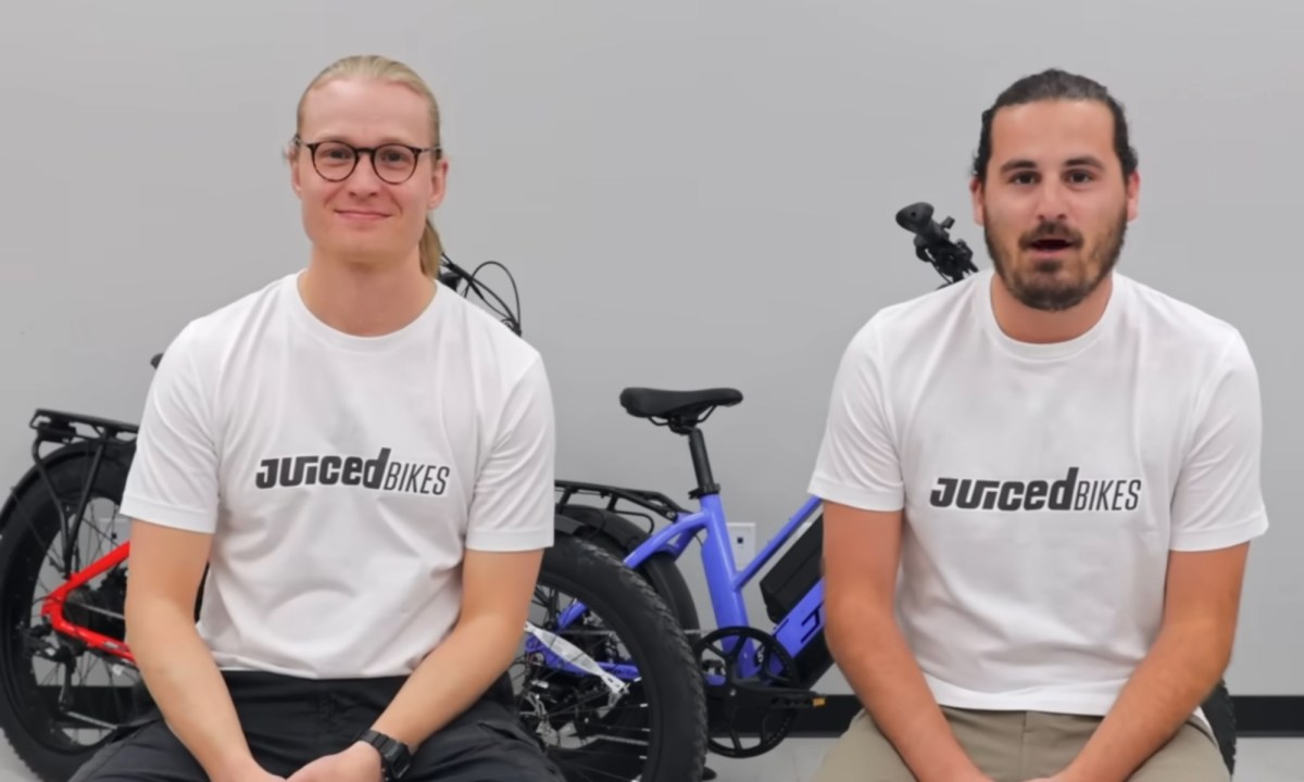 Lectric Ebikes co-founders Robby Deziel and Levi Conrow announcing relaunch of Juiced Bikes.