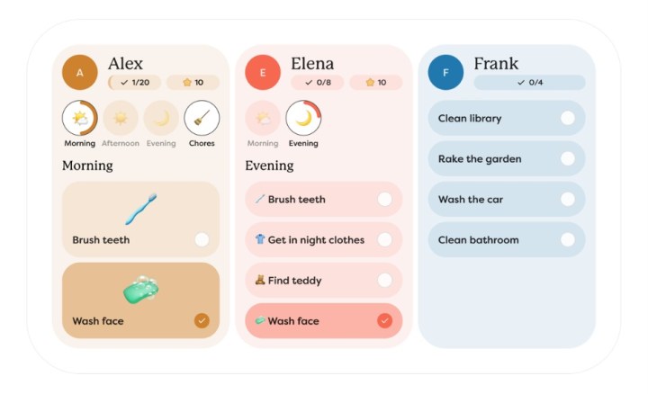 Routines menu on Skylight