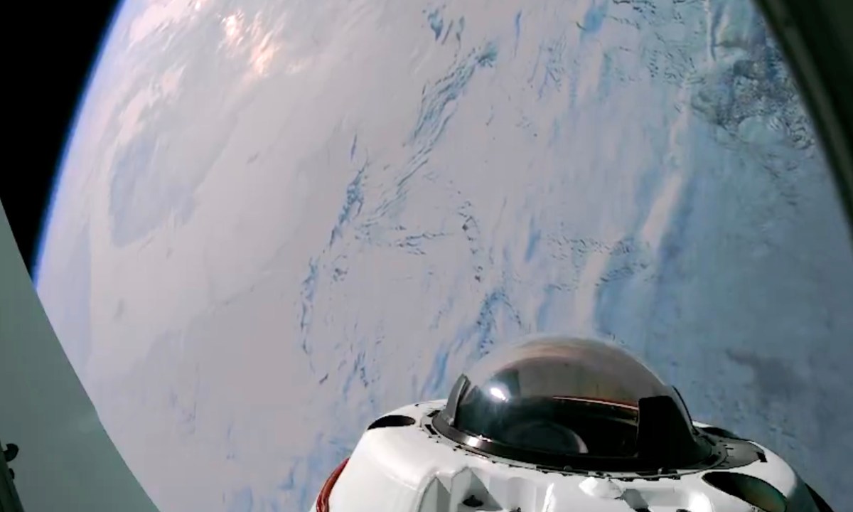The view from the Crew Dragon on SpaceX's Fram2 mission.