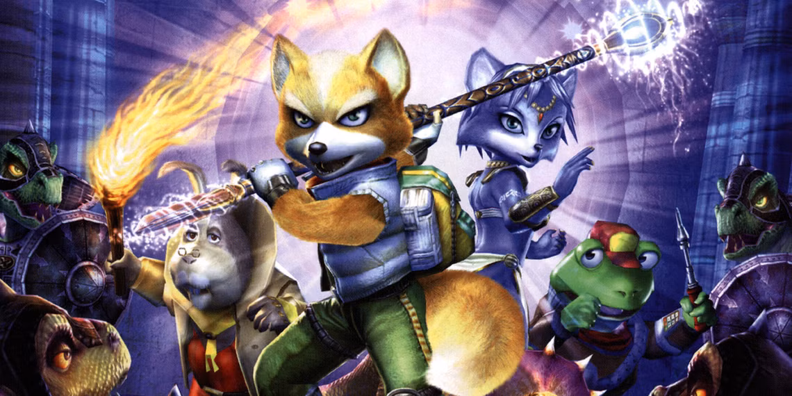 Star Fox waves a staff in Star Fox Adventures.