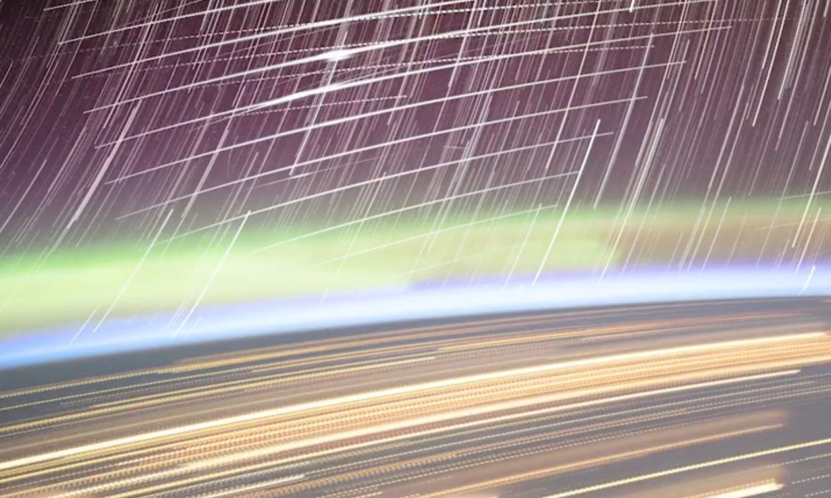 Starlink satellites as seen from the space station.