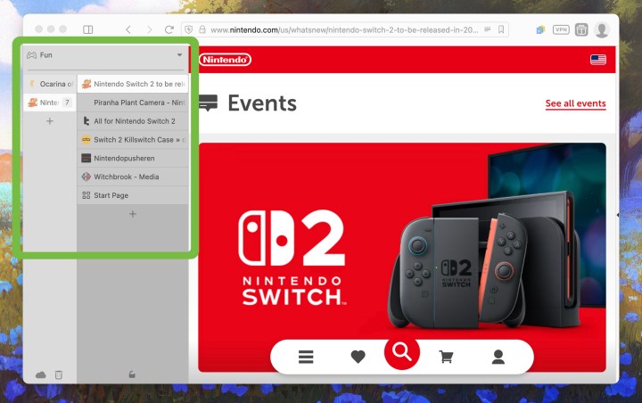 Tab stacking in Vivaldi.