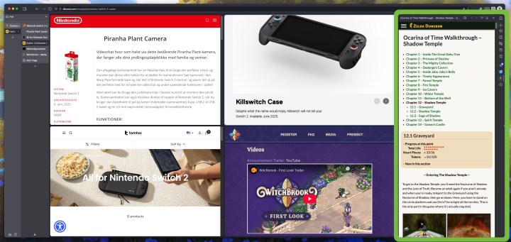 Web panel in Vivaldi.